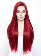 Disney The Nightmare Before Christmas Sally Long Straight Red Lace Front Synthetic Hair Wig LF5058