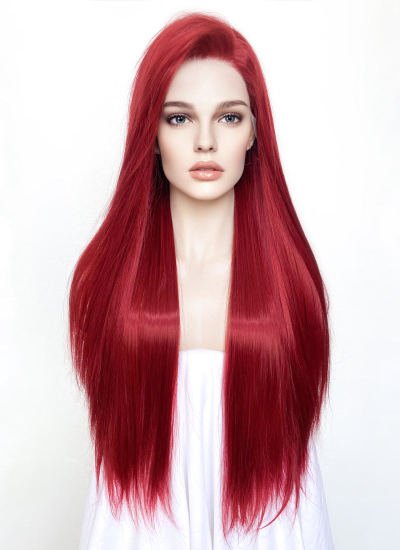 Disney The Nightmare Before Christmas Sally Long Straight Red Lace Front Synthetic Hair Wig LF5058