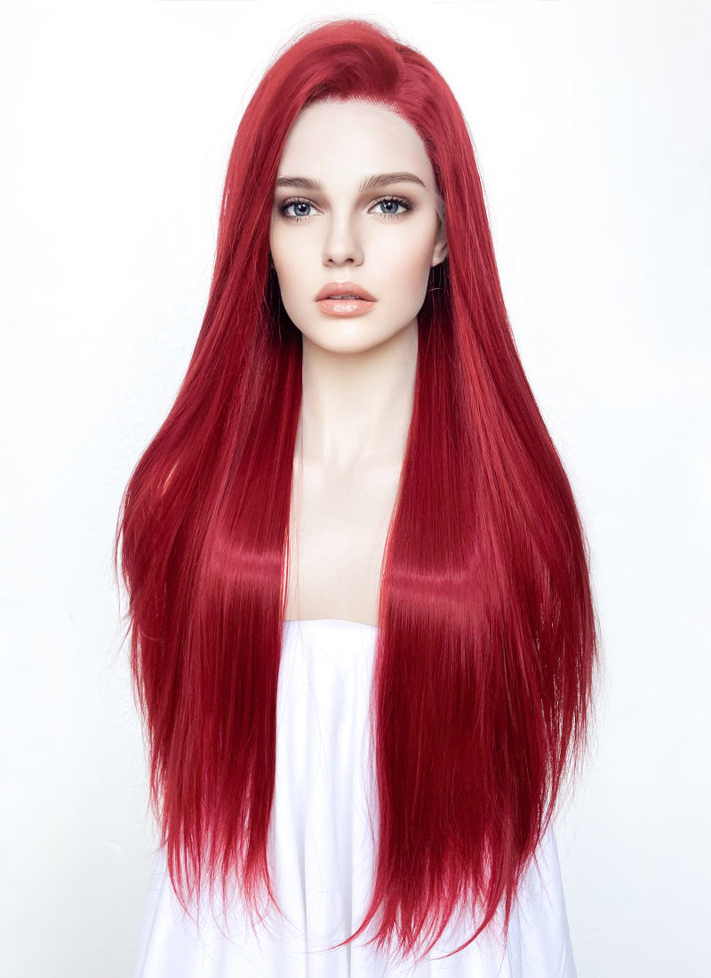 Disney The Nightmare Before Christmas Sally Long Straight Red Lace Front Synthetic Hair Wig LF5058