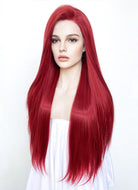 Disney The Nightmare Before Christmas Sally Long Straight Red Lace Front Synthetic Hair Wig LF5058