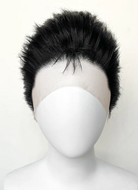 Nana Ren Honjo Wavy Black Lace Front Synthetic Men's Wig LF6075