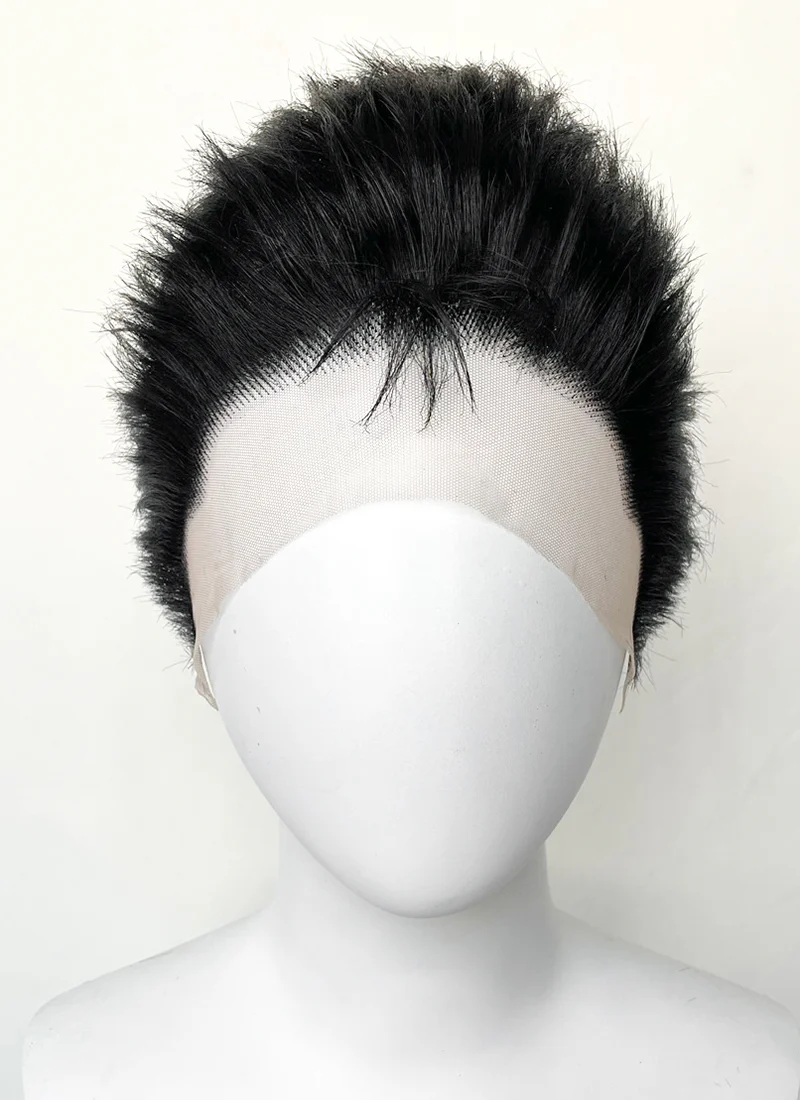 Nana Ren Honjo Wavy Black Lace Front Synthetic Men's Wig LF6075