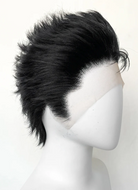 Nana Ren Honjo Wavy Black Lace Front Synthetic Men's Wig LF6075