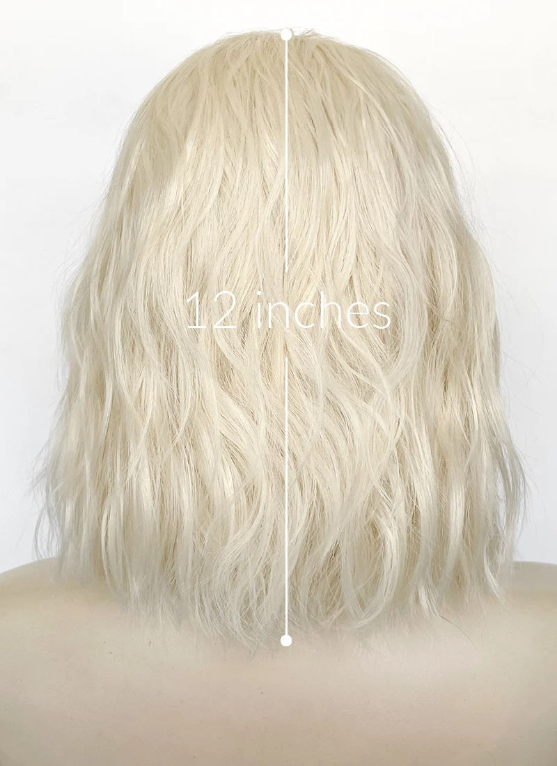 House of the Dragon King Aegon ll Targaryen Wavy Platinum Blonde Lace Front Synthetic Men's Wig LFK5561