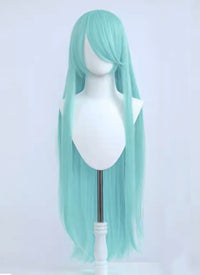 Long Straight Pastel Coral Blue Cosplay Wig LW007