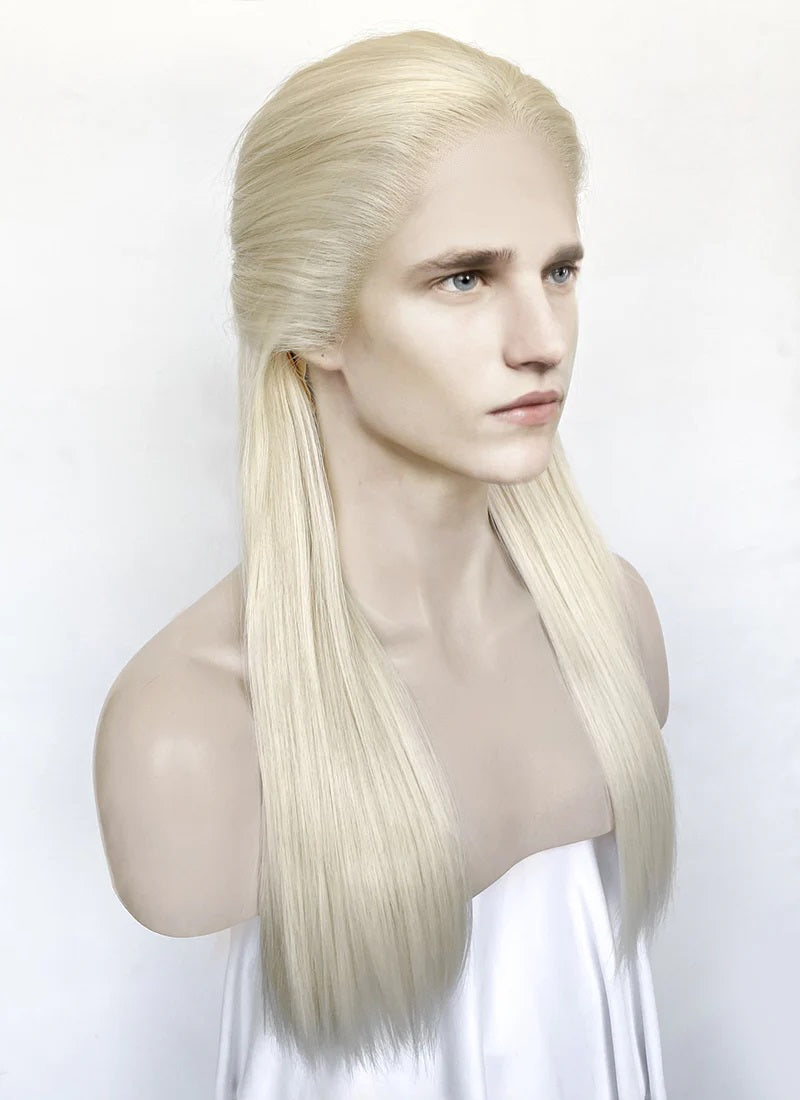 House of the Dragon Aemond Targaryen Straight Platinum Blonde Lace Front Synthetic Men's Wig LW4042