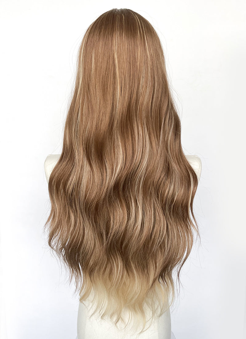 Long Wavy Mixed Brown Synthetic Wig NL075