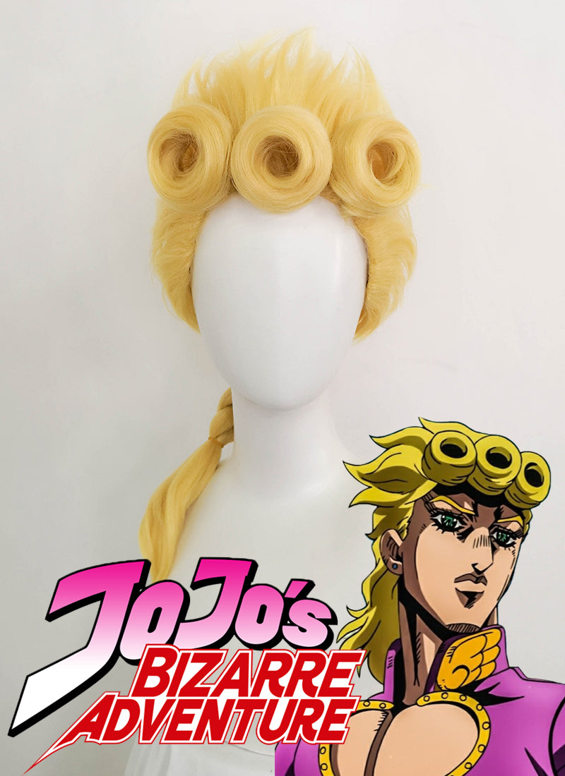 JoJo's Bizarre Adventure Giorno Giovanna Long Blonde Cosplay Wig TB1629