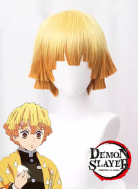 Demon Slayer: Kimetsu no Yaiba Agatsuma Zenitsu Short Yellow Orange Ombre Cosplay Wig TB1674