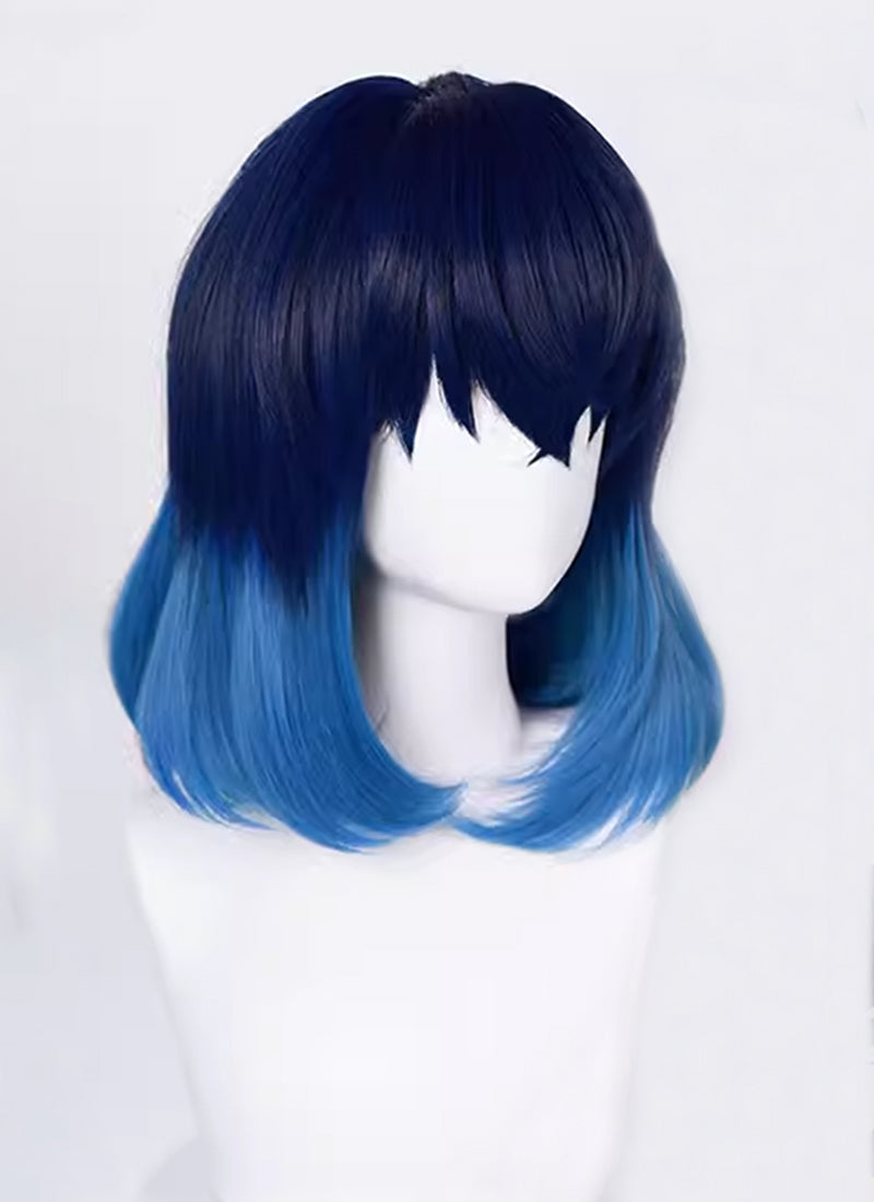 Demon Slayer: Kimetsu no Yaiba Hashibira Inosuke Medium Blue Ombre Cosplay Wig TB1675