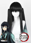 Demon Slayer: Kimetsu no Yaiba Tokitou Muichirou Black With Green Cosplay Wig TB1678