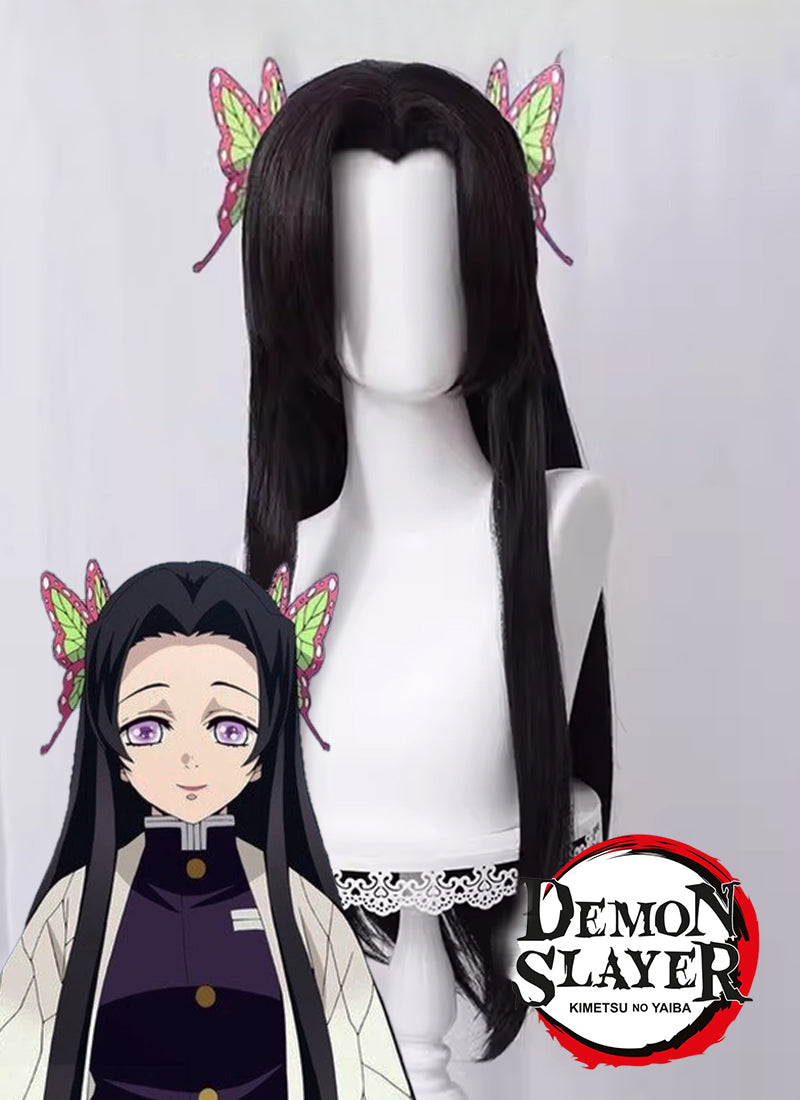 Demon Slayer: Kimetsu no Yaiba Kochou Kanae Long Black Cosplay Wig TB1679