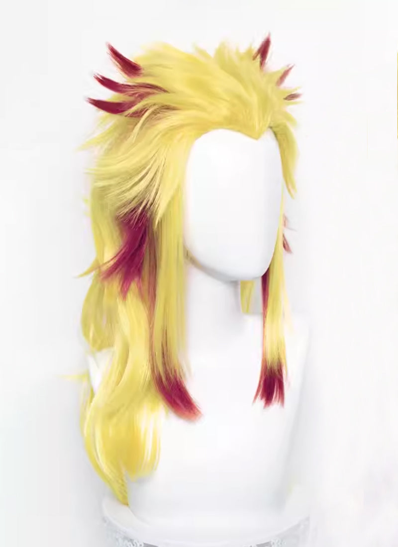 Demon Slayer: Kimetsu no Yaiba Rengoku Kyoujurou Yellow With Red Cosplay Wig TB1680