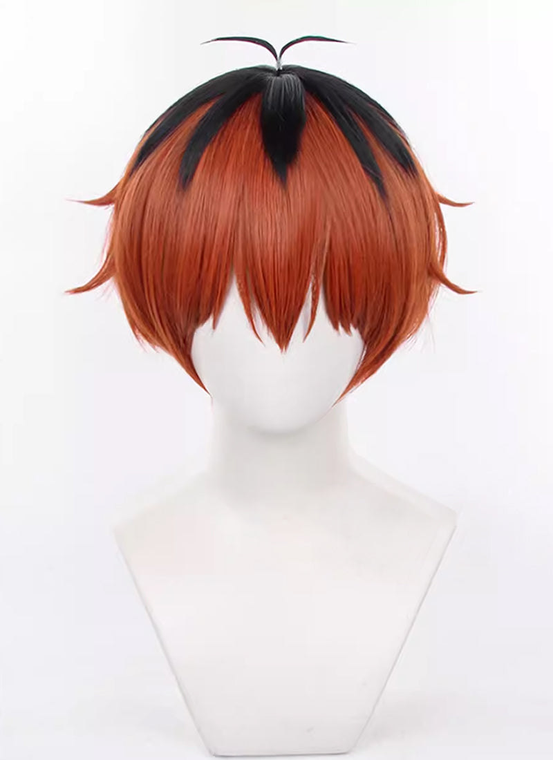 Frieren: Beyond Journey's End Stark Short Orange Red With Dark Roots Cosplay Wig TB1695