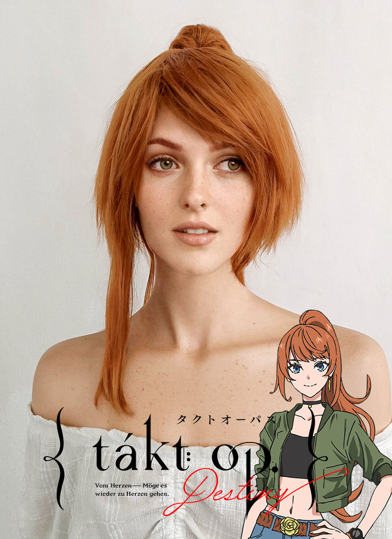 Takt op. Destiny Anna Schneider Long Light Auburn Ponytail Cosplay Wig ZB253