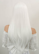 Long Straight White Lace Front Synthetic Hair Wig LF387 - CosplayBuzz