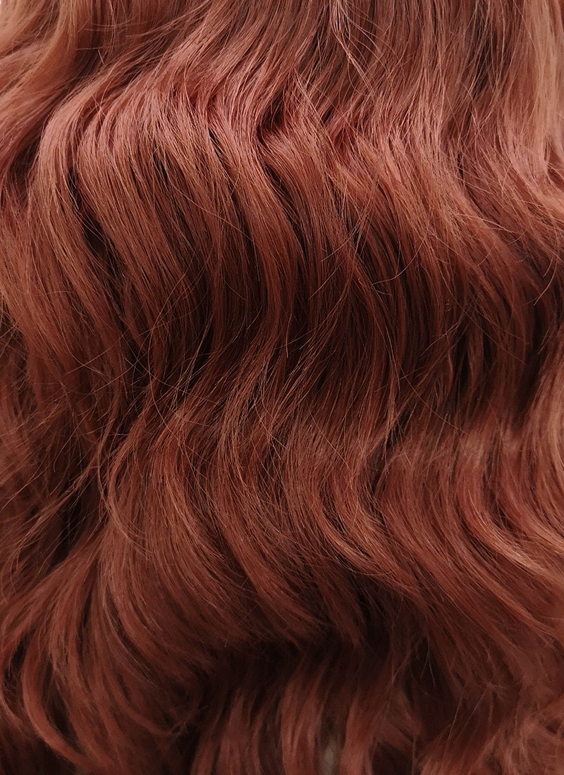 Medium Wavy Bob Auburn Lace Front Synthetic Hair Wig LF409 - CosplayBuzz