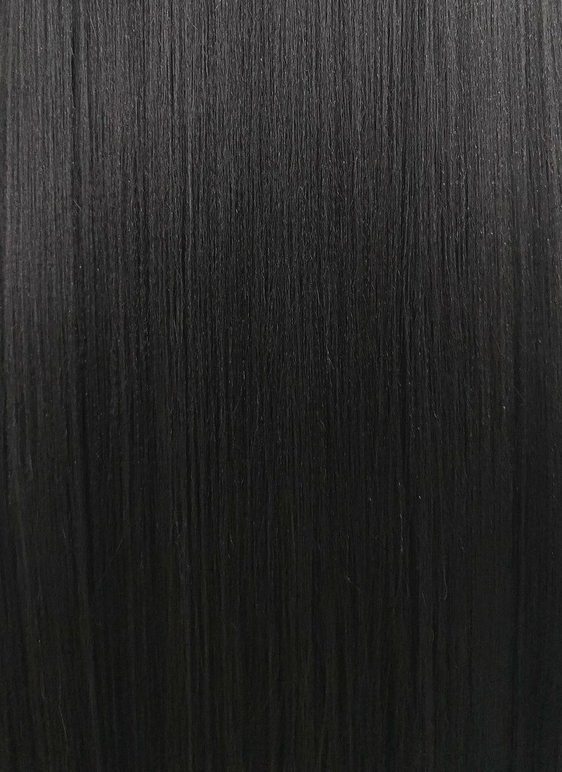 Long Straight Yaki Jet Black Lace Front Synthetic Hair Wig LF701R - CosplayBuzz