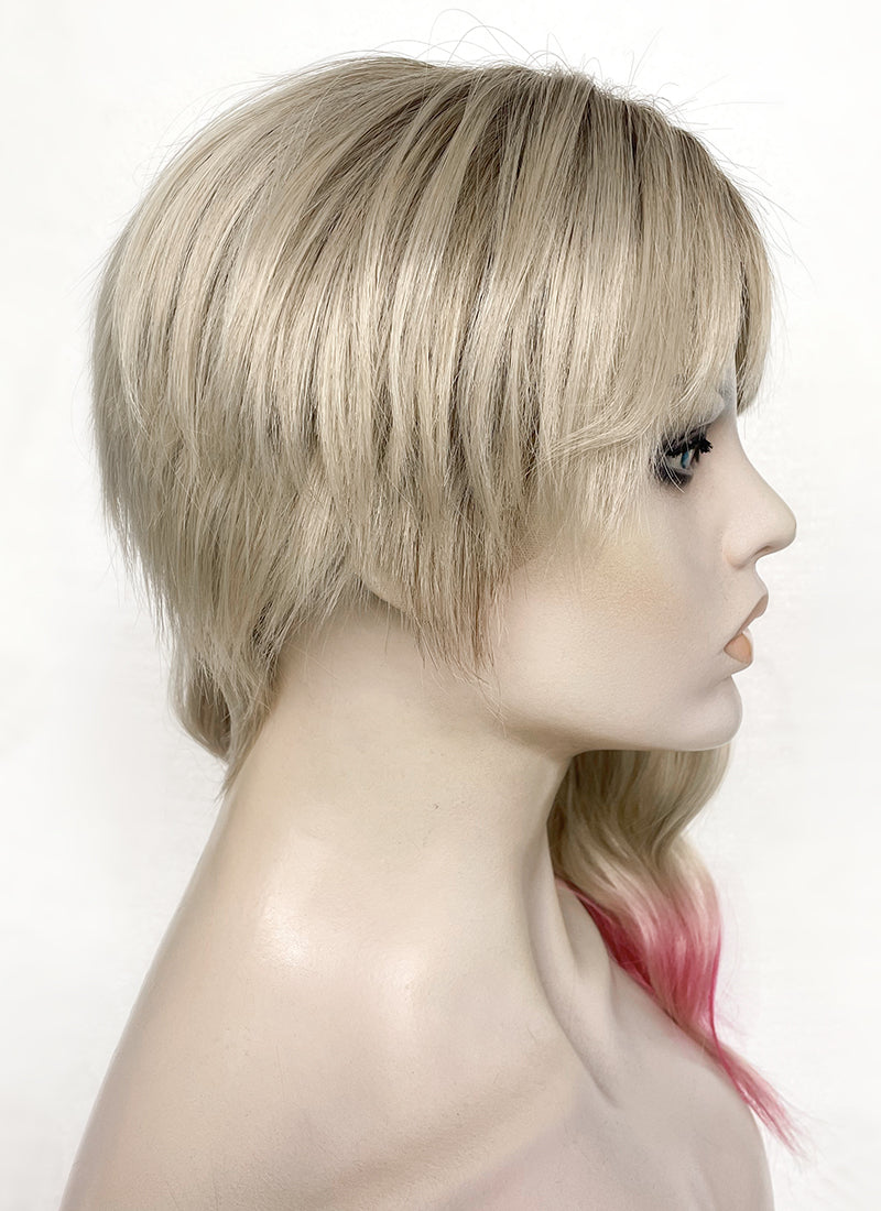 Spider-Man: Across the Spider-Verse Gwen Stacy Blonde Pink Ombre With Dark Roots Lace Front Synthetic Wig LFK5548