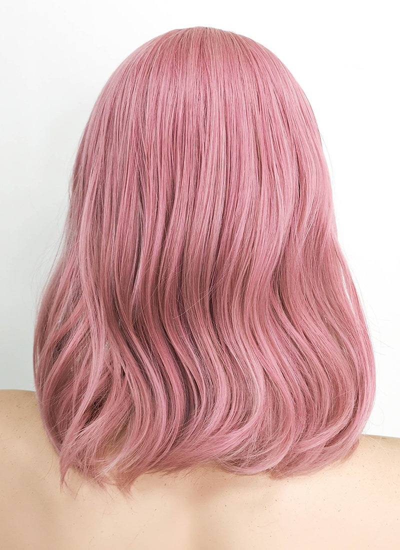 Medium Wavy Pink Bob Cosplay Wig NS063