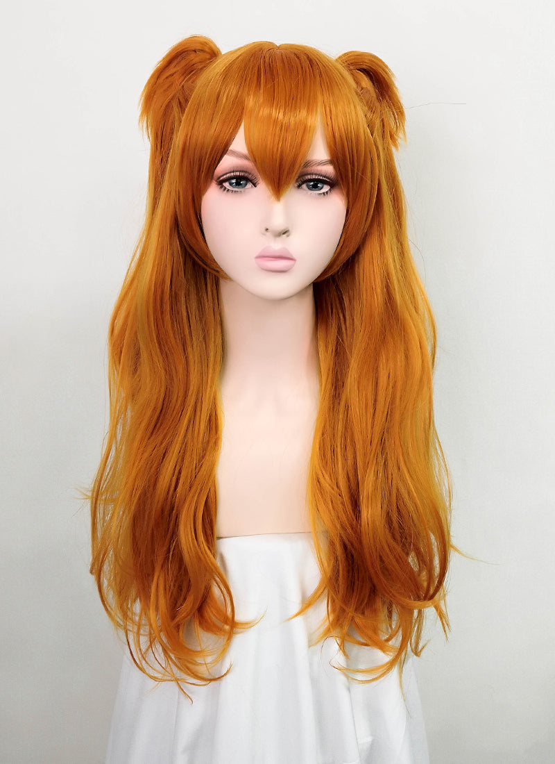 EVA NEON GENESIS EVANGELION Asuka Langley Soryu Long Orange Cosplay Wig + Ponytails TB1630