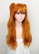 EVA NEON GENESIS EVANGELION Asuka Langley Soryu Long Orange Cosplay Wig + Ponytails TB1630