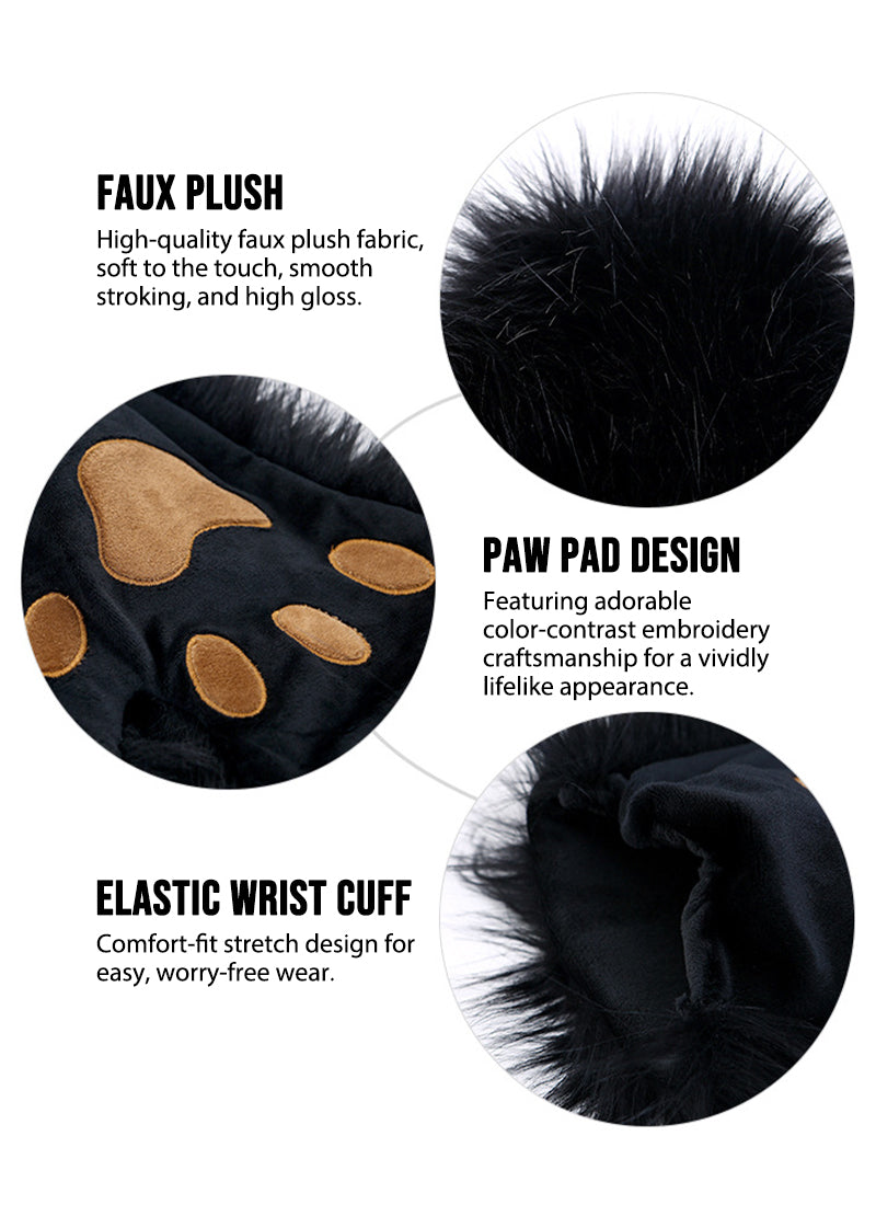 Furry Fox Ears and Tail and Gloves Set Cosplay Accessories AC106