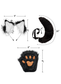 Furry Fox Ears and Tail and Gloves Set Cosplay Accessories AC106
