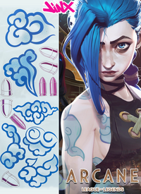 League of Legends LOL Arcane Jinx Cosplay Tattoo AC101