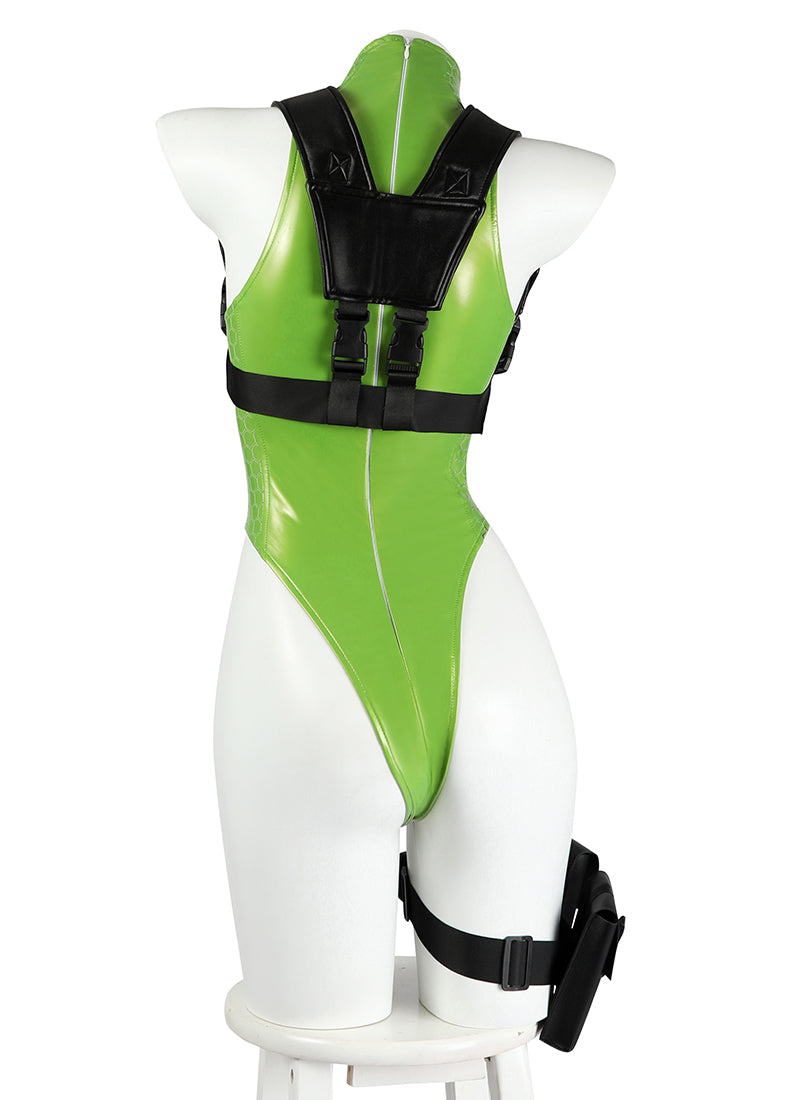 Street Fighter V Cammy Cosplay Bodysuit - Tactical Green Stretch Costume CS824