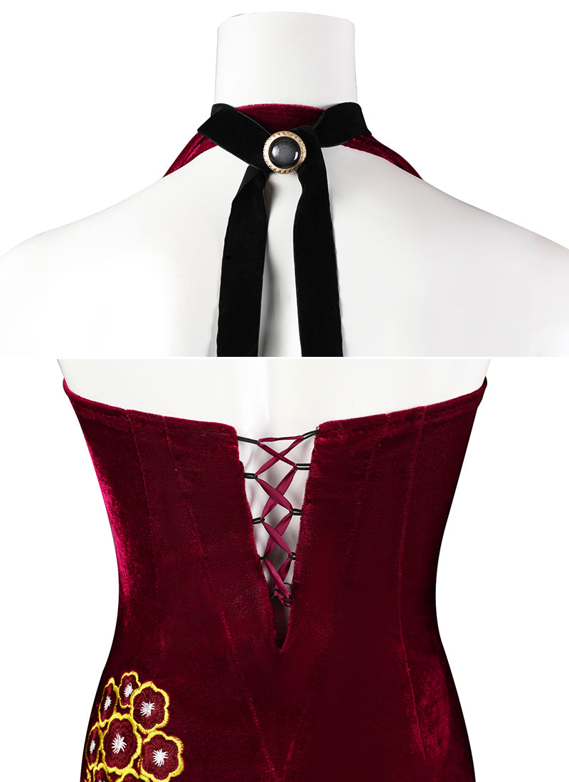 RE4 Resident Evil 4 Remake Ada Wong Velvet Cheongsam Costume