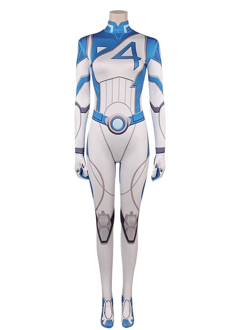 Marvel Rivals Invisible Woman Bodysuit Blue-Silver Cosplay Costume CS827