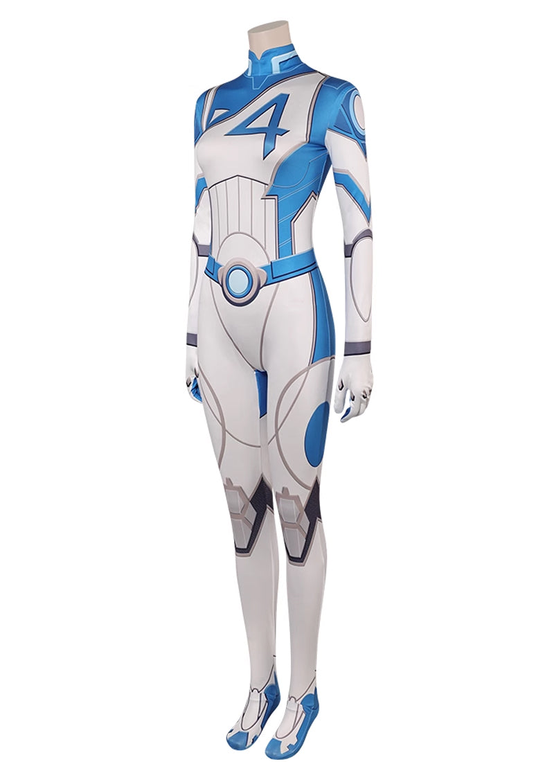 Marvel Rivals Invisible Woman Bodysuit Blue-Silver Cosplay Costume CS827