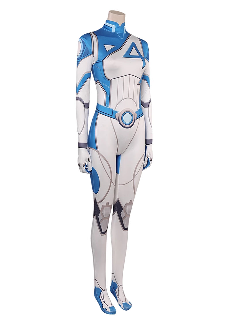 Marvel Rivals Invisible Woman Bodysuit Blue-Silver Cosplay Costume CS827