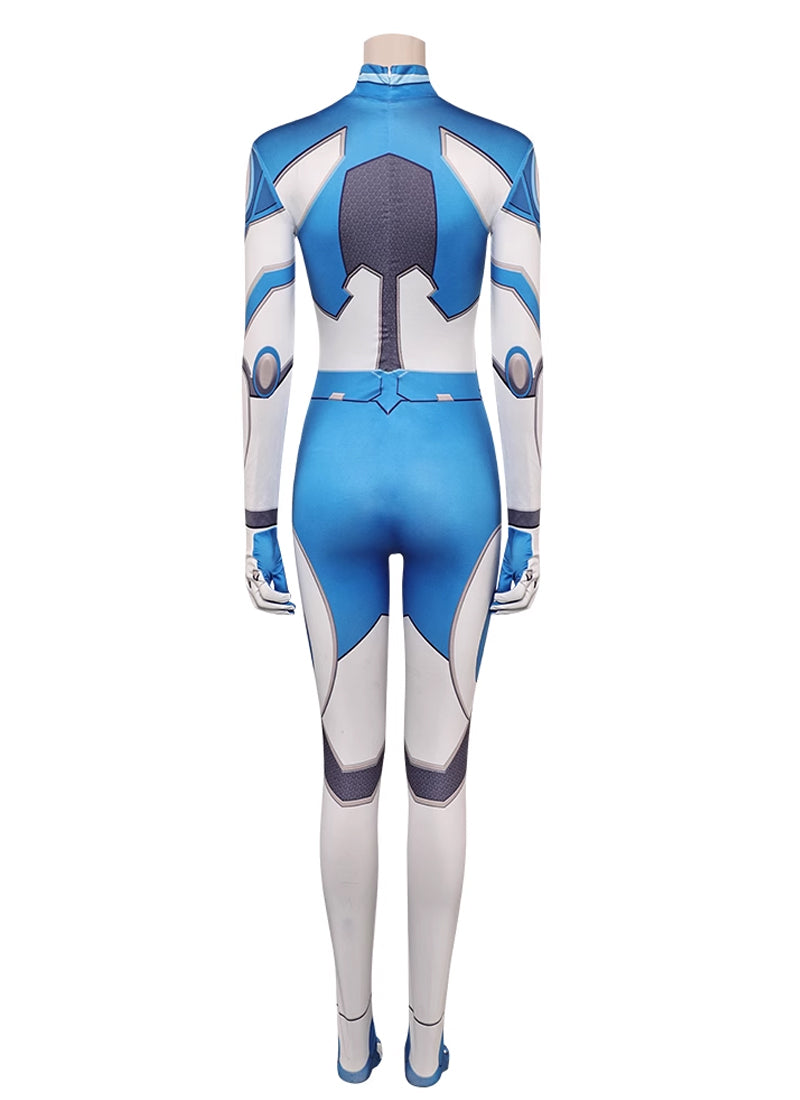 Marvel Rivals Invisible Woman Bodysuit Blue-Silver Cosplay Costume CS827