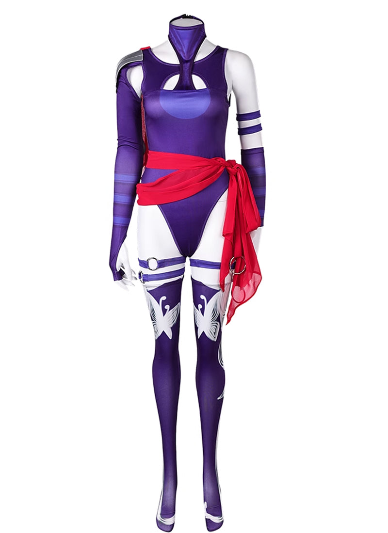 Marvel Rivals Psylocke Cosplay Set Purple Ninja Bodysuit Roleplay CS828