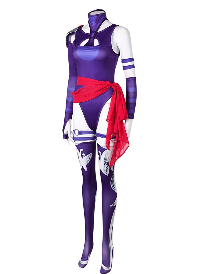 Marvel Rivals Psylocke Cosplay Set Purple Ninja Bodysuit Roleplay CS828