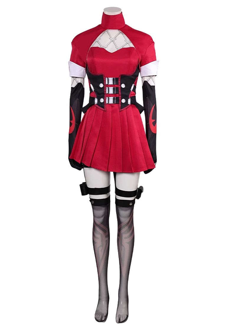 Marvel Rivals Psylocke Crimson Oni Hunter Cosplay Set - Scarlet Combat Dress Roleplay CS829