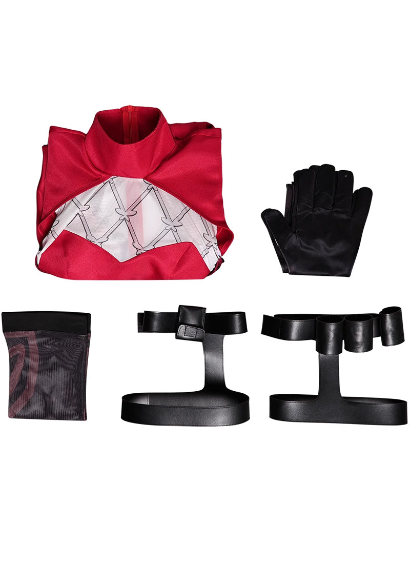Marvel Rivals Psylocke Crimson Oni Hunter Cosplay Set - Scarlet Combat Dress Roleplay CS829