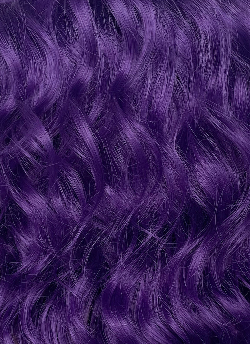 Medium Wavy Purple Lace Front Synthetic Hair Wig LF1288