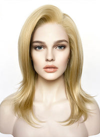 Medium Straight Golden Blonde Lace Front Synthetic Hair Wig LF1320
