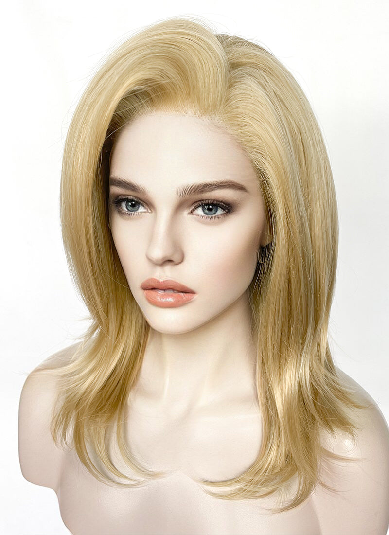 Medium Straight Golden Blonde Lace Front Synthetic Hair Wig LF1320