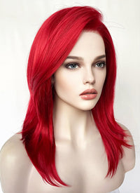 Medium Straight Red Lace Front Synthetic Hair Wig LF1324