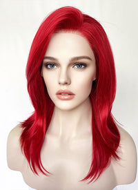 Medium Straight Red Lace Front Synthetic Hair Wig LF1324
