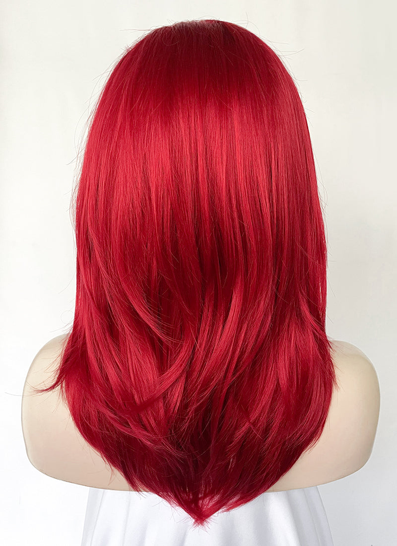 Medium Straight Red Lace Front Synthetic Hair Wig LF1324