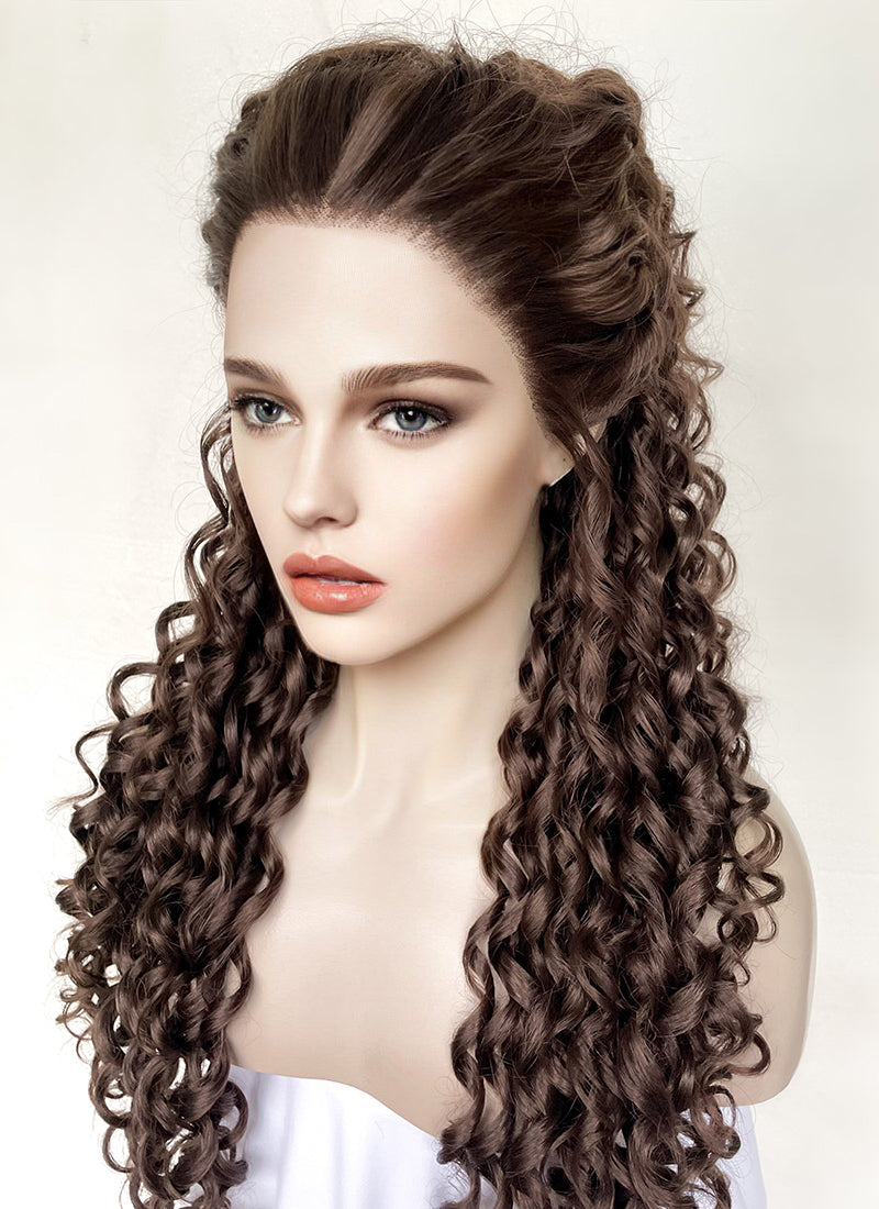 Star Wars Padme Amidala Brunette Braided Lace Front Synthetic Wig LF2144