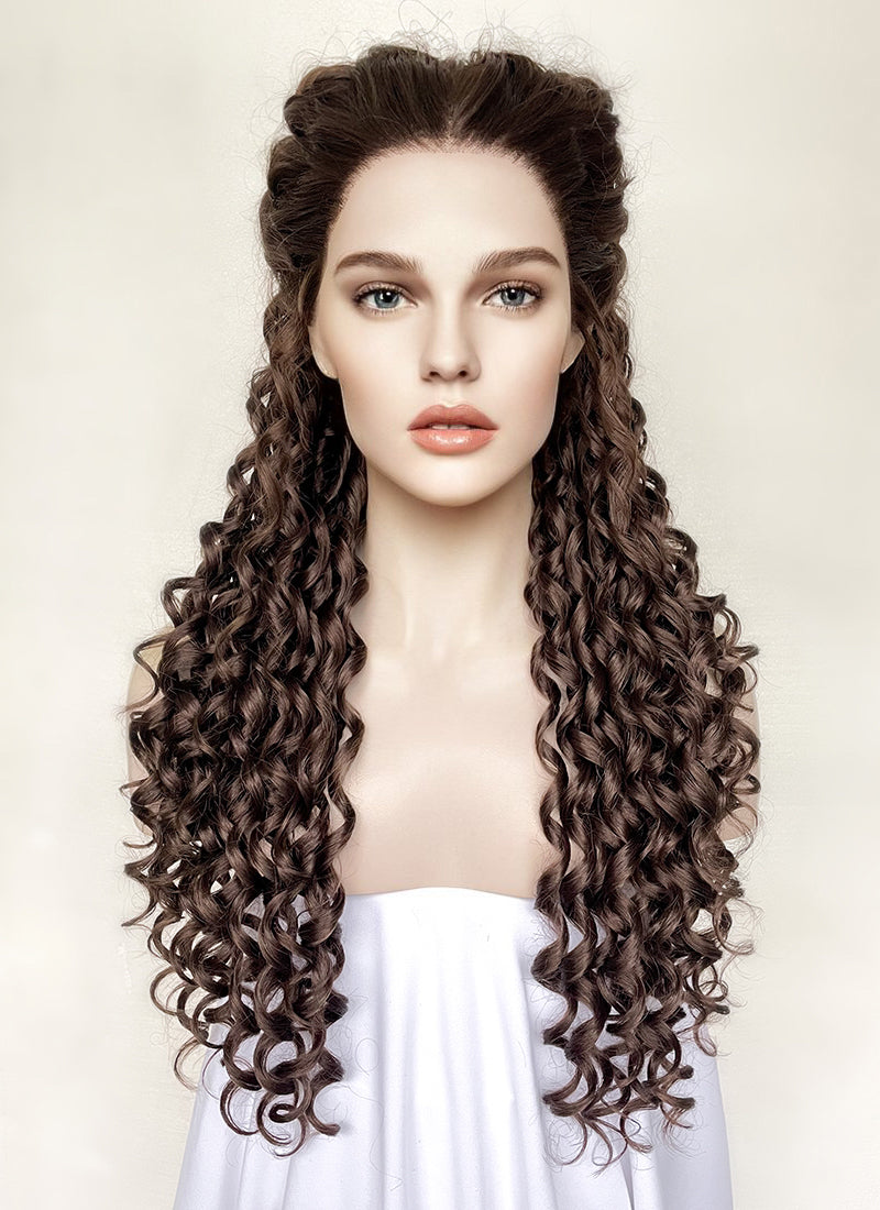 Star Wars Padme Amidala Brunette Braided Lace Front Synthetic Wig LF2144