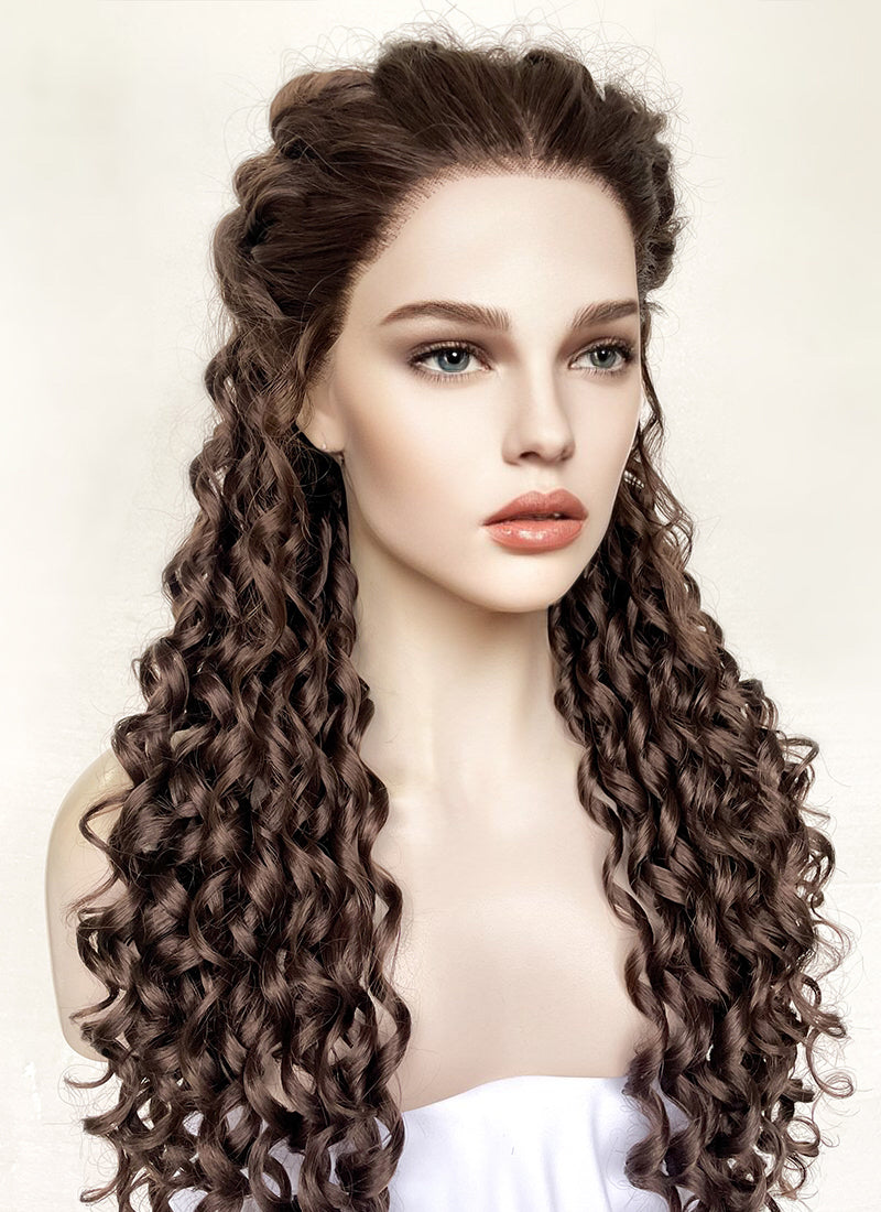 Star Wars Padme Amidala Brunette Braided Lace Front Synthetic Wig LF2144