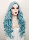 Long Wavy Pastel Blue Lace Front Synthetic Hair Wig LF5132