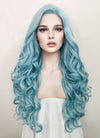 Long Wavy Pastel Blue Lace Front Synthetic Hair Wig LF5132